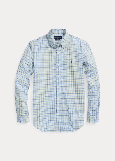 Men's Polo Ralph Lauren Classic Fit Plaid Poplin Shirts | 834092NAL